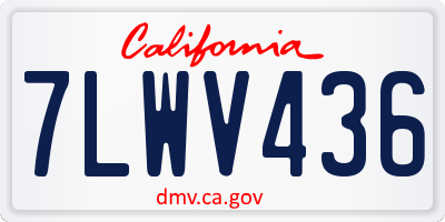CA license plate 7LWV436