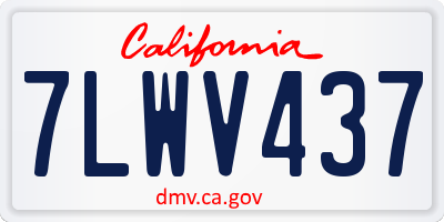 CA license plate 7LWV437