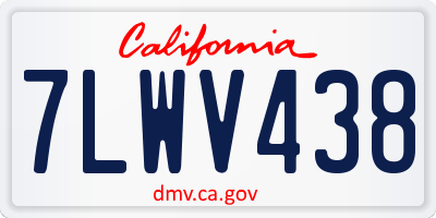 CA license plate 7LWV438