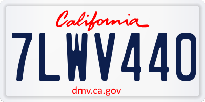 CA license plate 7LWV440