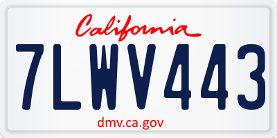 CA license plate 7LWV443