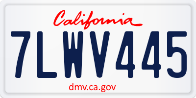 CA license plate 7LWV445