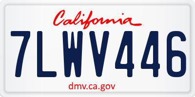 CA license plate 7LWV446