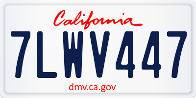 CA license plate 7LWV447