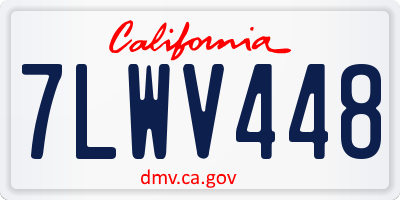 CA license plate 7LWV448