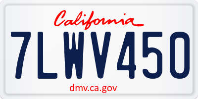 CA license plate 7LWV450