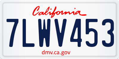 CA license plate 7LWV453