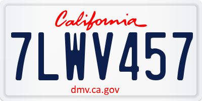 CA license plate 7LWV457