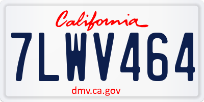 CA license plate 7LWV464