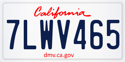 CA license plate 7LWV465