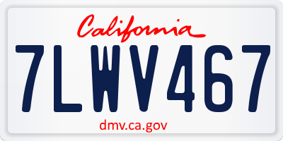 CA license plate 7LWV467