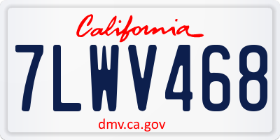 CA license plate 7LWV468