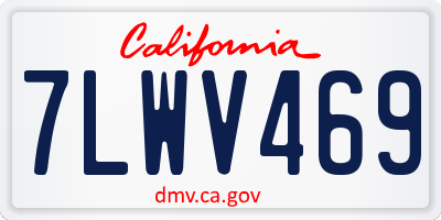 CA license plate 7LWV469