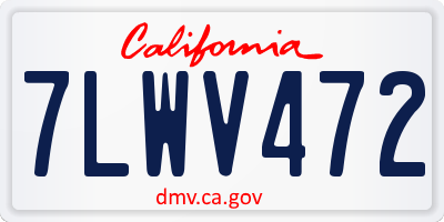 CA license plate 7LWV472