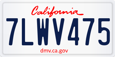 CA license plate 7LWV475