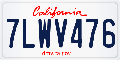CA license plate 7LWV476
