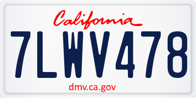 CA license plate 7LWV478