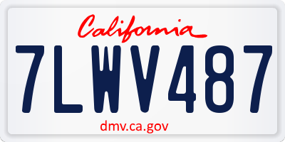 CA license plate 7LWV487