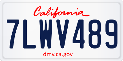 CA license plate 7LWV489