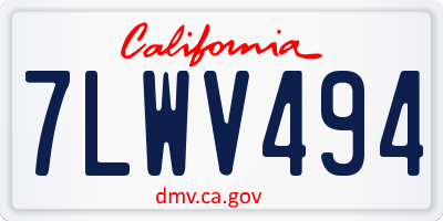 CA license plate 7LWV494