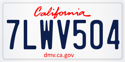 CA license plate 7LWV504