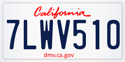 CA license plate 7LWV510