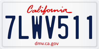 CA license plate 7LWV511