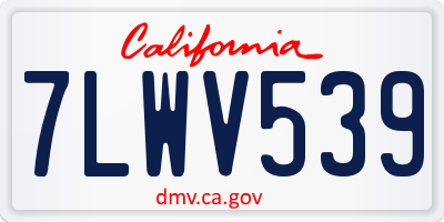 CA license plate 7LWV539