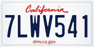 CA license plate 7LWV541