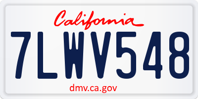 CA license plate 7LWV548