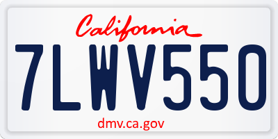 CA license plate 7LWV550