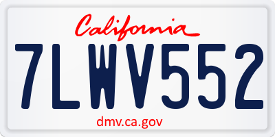 CA license plate 7LWV552