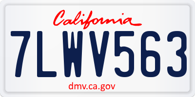 CA license plate 7LWV563