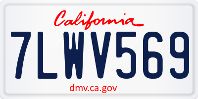 CA license plate 7LWV569