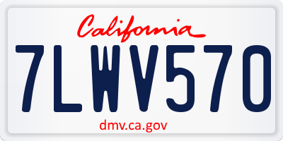CA license plate 7LWV570
