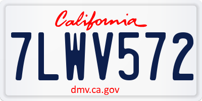 CA license plate 7LWV572