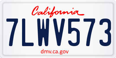 CA license plate 7LWV573