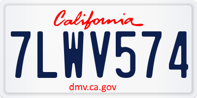 CA license plate 7LWV574