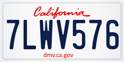 CA license plate 7LWV576