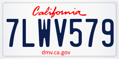 CA license plate 7LWV579