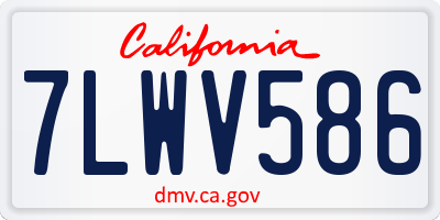 CA license plate 7LWV586
