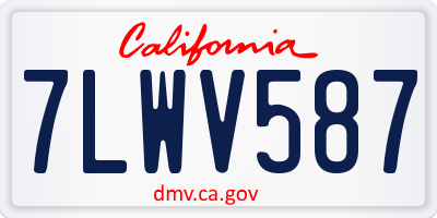 CA license plate 7LWV587