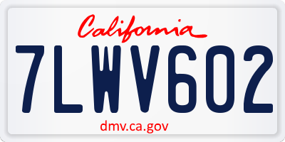 CA license plate 7LWV602