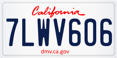 CA license plate 7LWV606