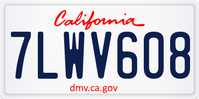 CA license plate 7LWV608