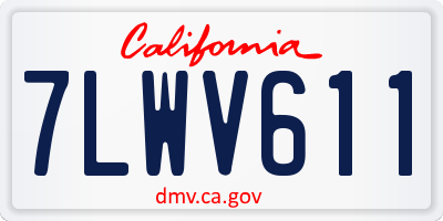 CA license plate 7LWV611