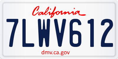 CA license plate 7LWV612
