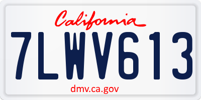 CA license plate 7LWV613