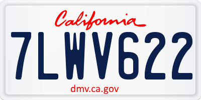 CA license plate 7LWV622