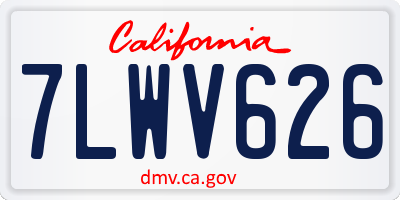CA license plate 7LWV626